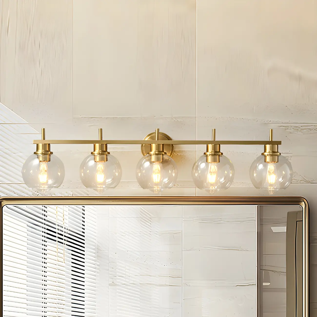 Brass Globe Vanity Light Modern Style for Bathroom Image - 8 | homeyfad
