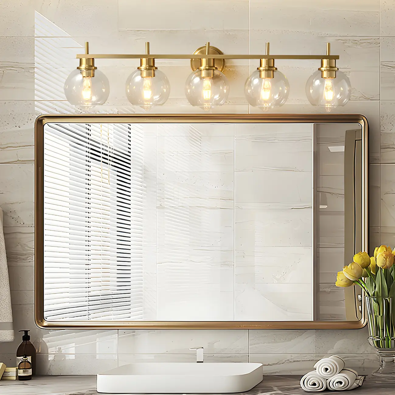 Brass Globe Vanity Light Modern Style for Bathroom Image - 14 | homeyfad