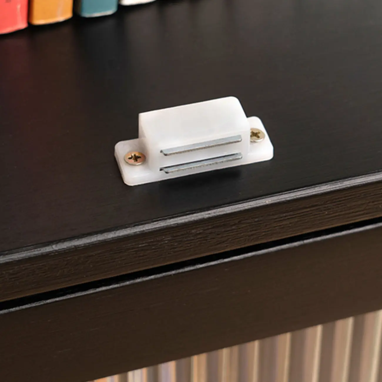 Bamboo Modern Black Vertical Bookcase with Glass Doors Image - 14 | homeyfad