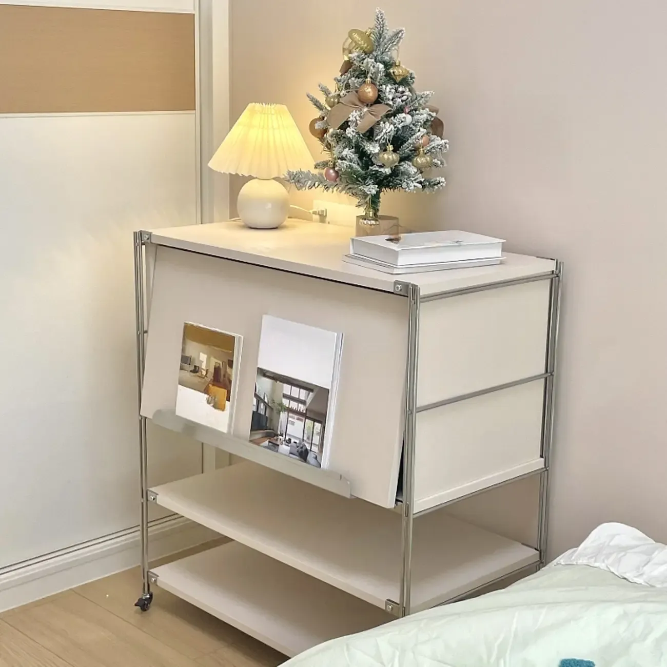 Compact Wood Steel Frame 3-Tier Bookcase in Black Image - 3