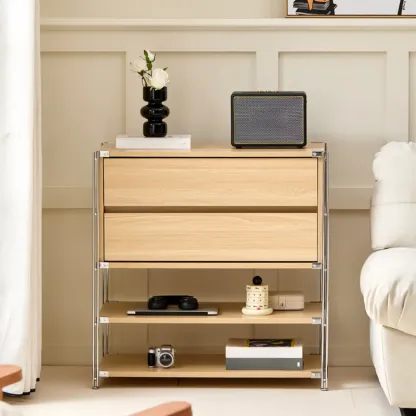 Compact Wood Steel Frame 3-Tier Bookcase in Black Image - 5