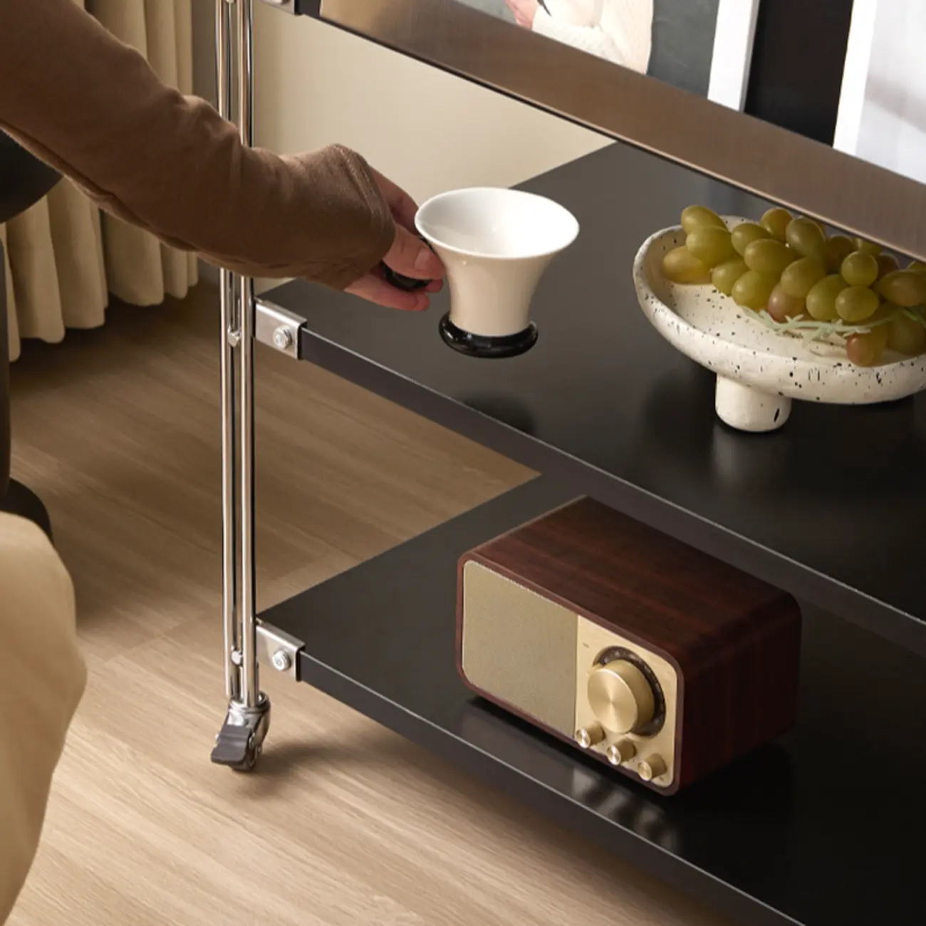 Compact Wood Steel Frame 3-Tier Bookcase in Black Image - 11 | homeyfad