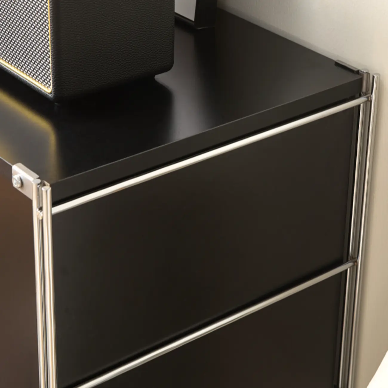 Compact Wood Steel Frame 3-Tier Bookcase in Black Image - 12 | homeyfad