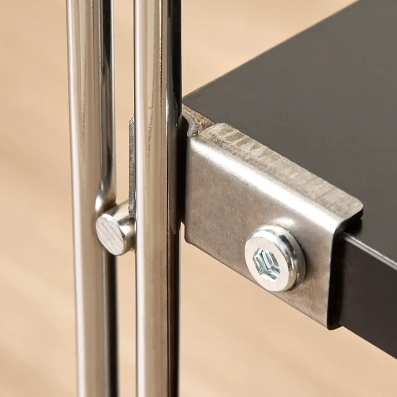 Compact Wood Steel Frame 3-Tier Bookcase in Black Image - 13