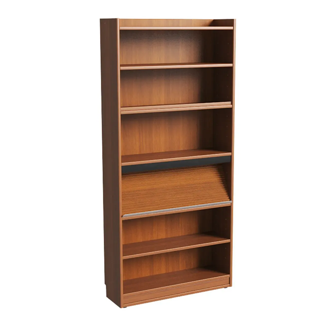 Tall Scandinavian Vertical Walnut Closed Back Wood Bookcase | HomeyFad