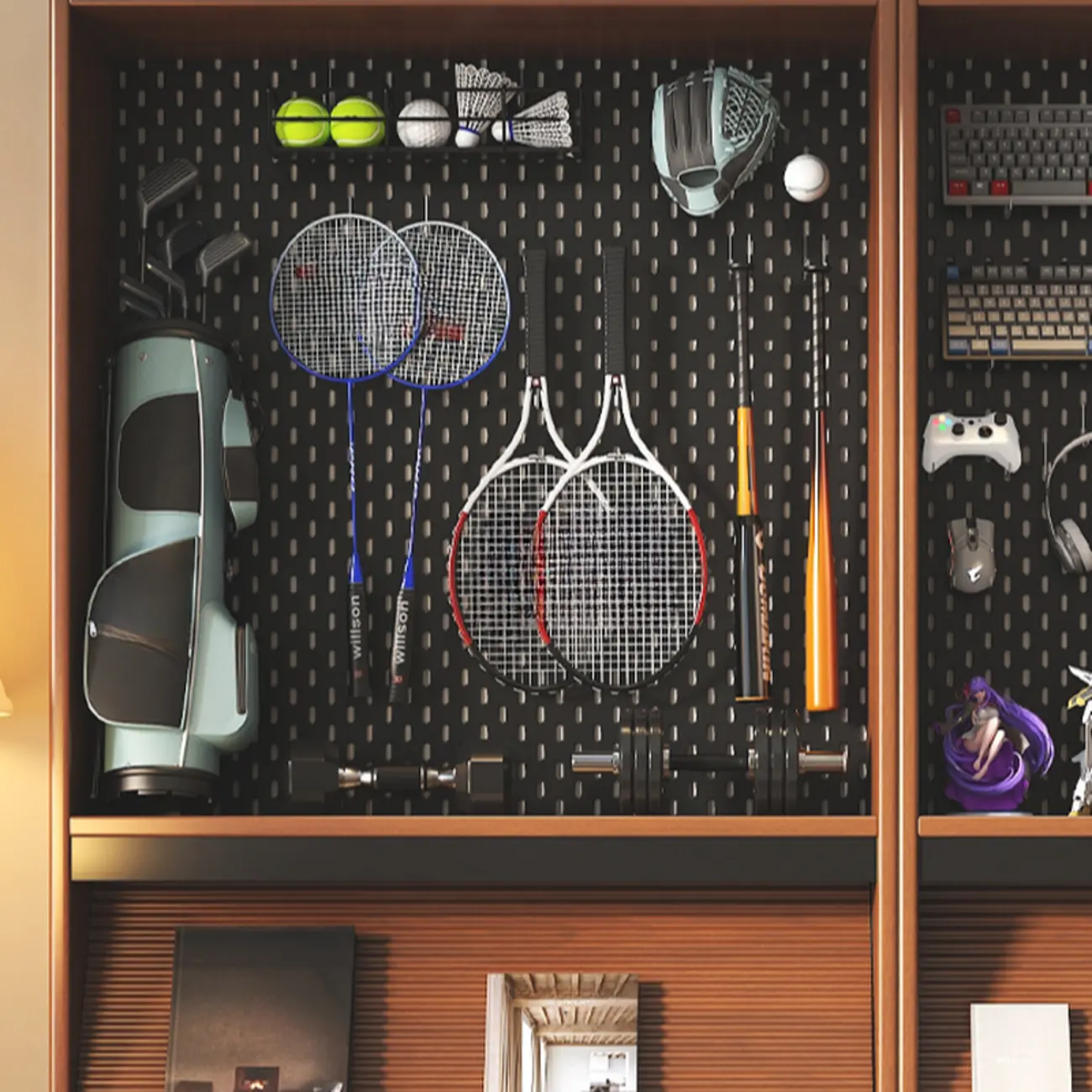 Tall Scandinavian Vertical Walnut Closed Back Wood Bookcase Image - 7 | homeyfad