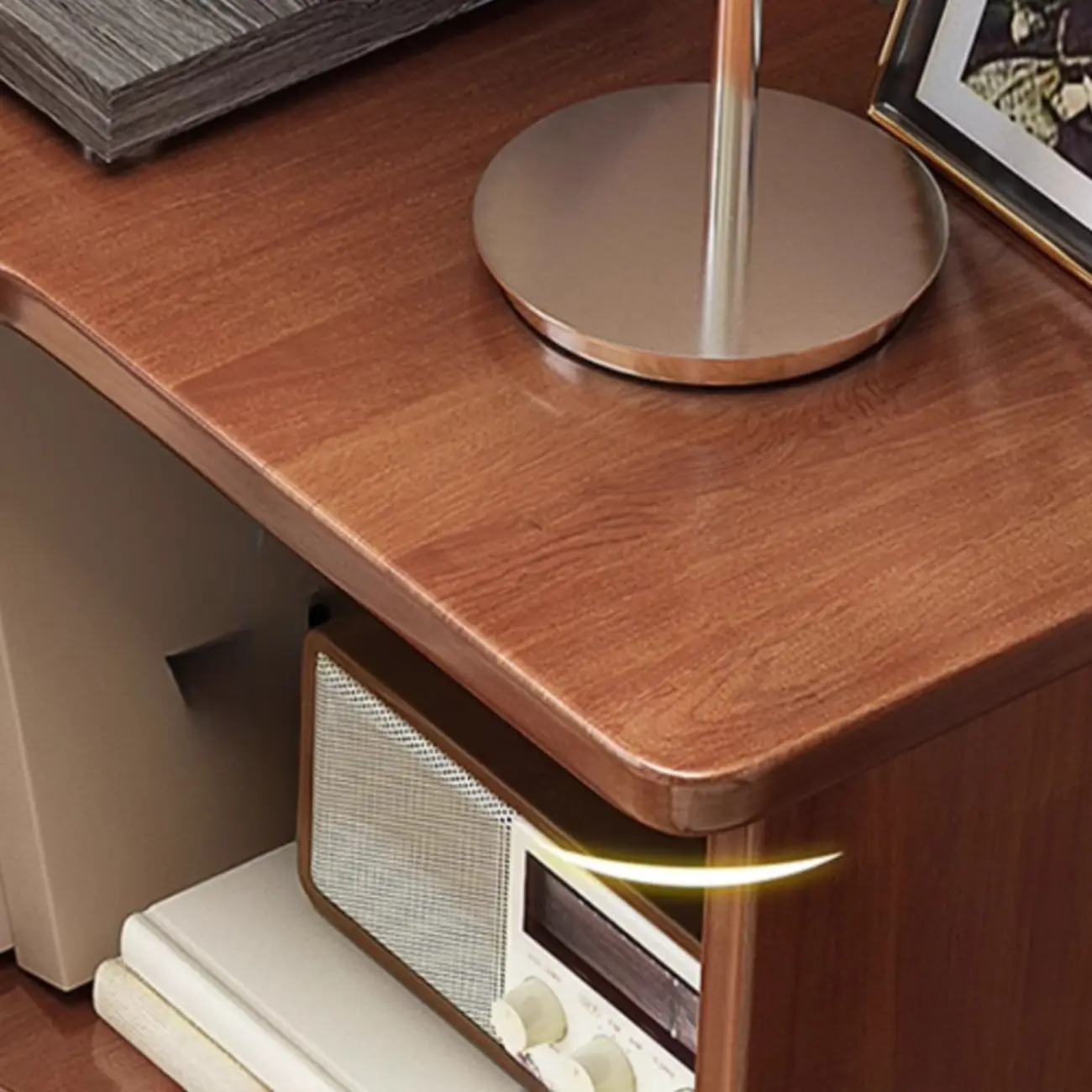 Modern Adjustable Vertical Brown Wood Corner Bookcase Image - 11 | homeyfad