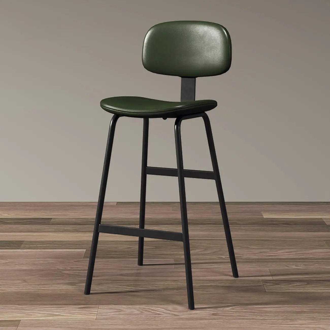 Modern Iron Leather Bucket 4-Leg Bar Stools Image - 4 | homeyfad