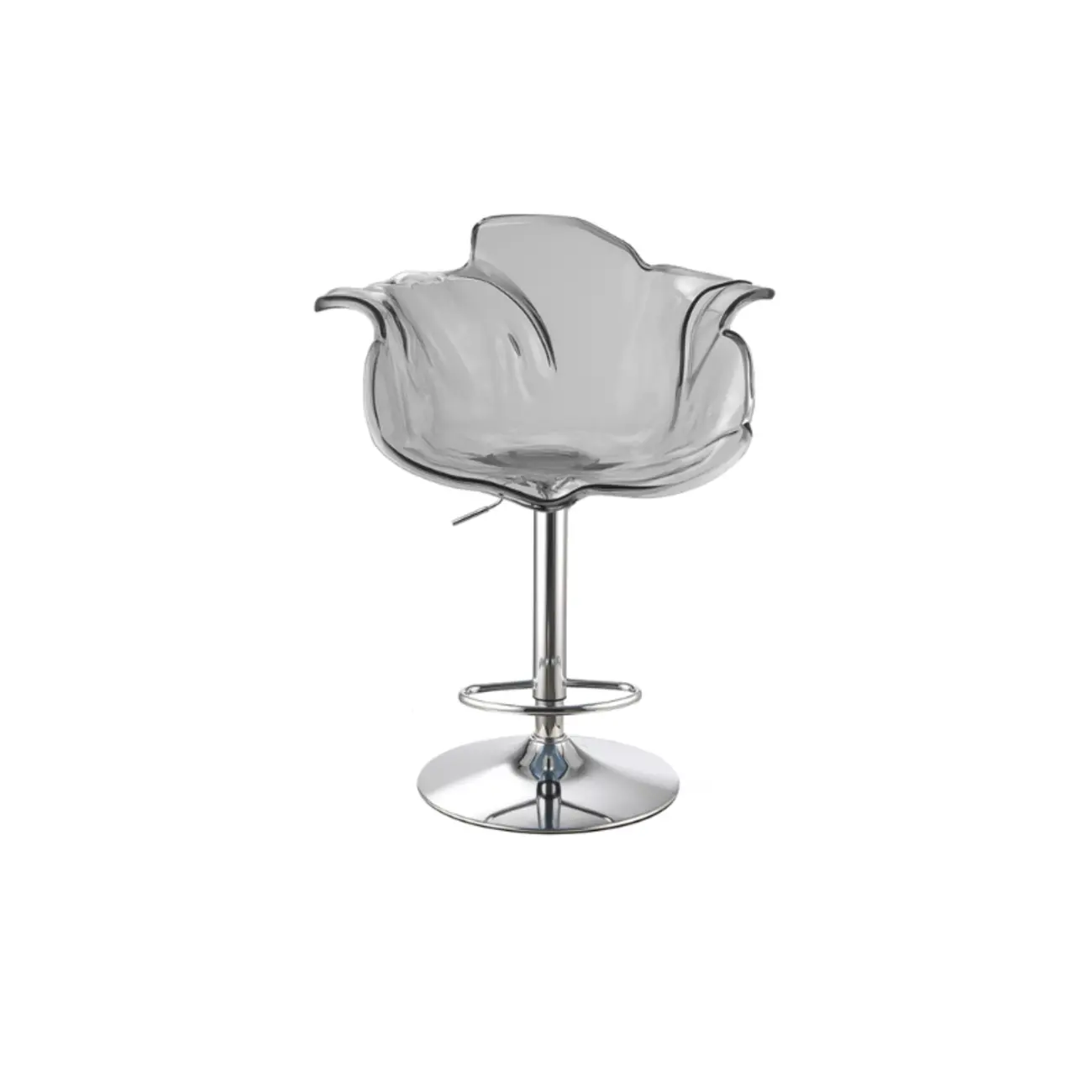Adjustable Acrylic Flower-Shaped Low Back Swivel Bar Stools Image - 8 | homeyfad