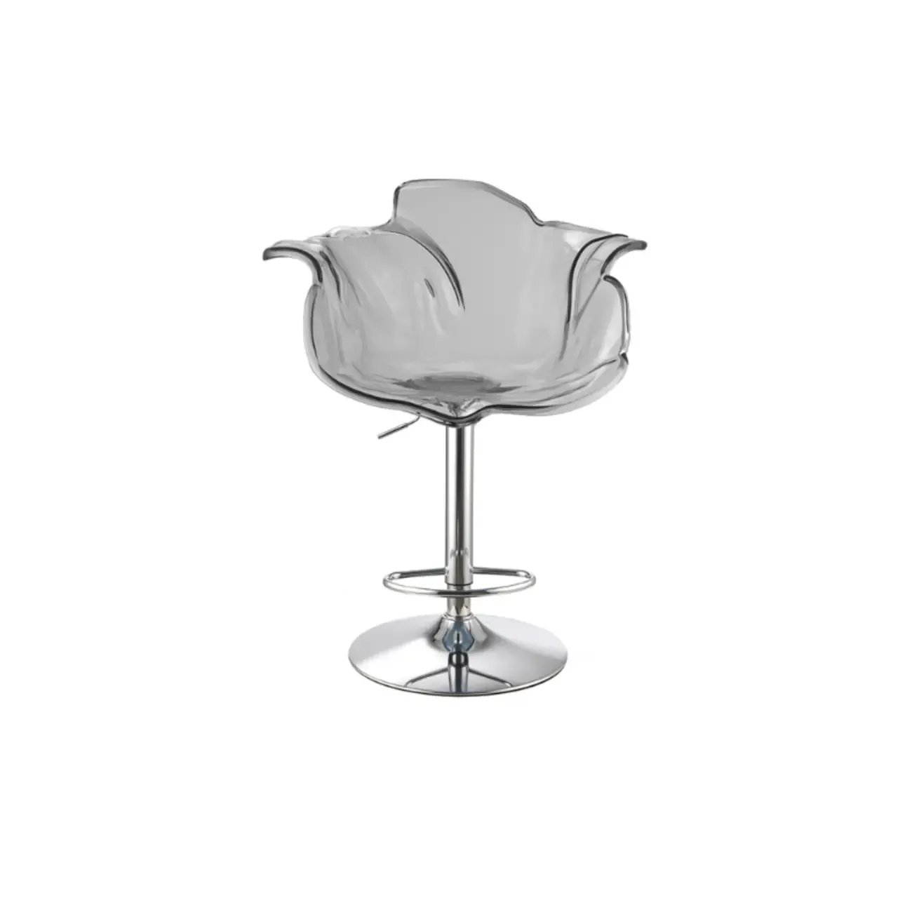 Adjustable Acrylic Flower-Shaped Low Back Swivel Bar Stools Image - 8