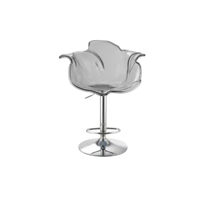 Adjustable Acrylic Flower-Shaped Low Back Swivel Bar Stools Image - 8