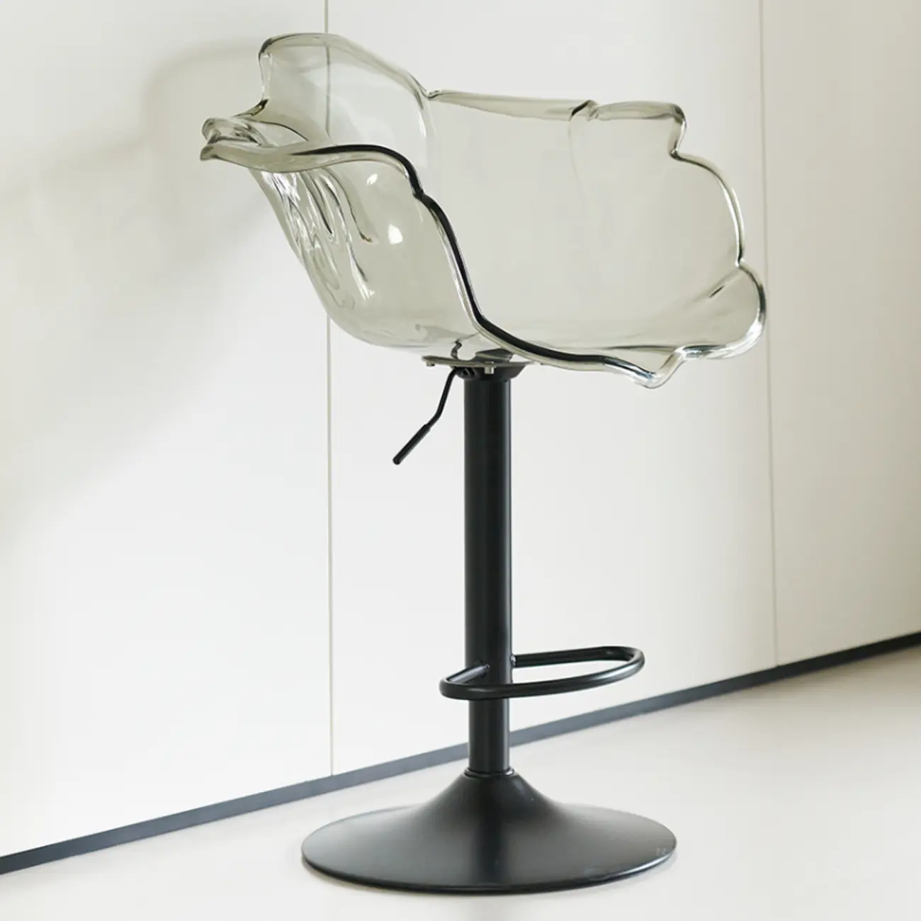 Adjustable Acrylic Flower-Shaped Low Back Swivel Bar Stools Image - 2 | homeyfad