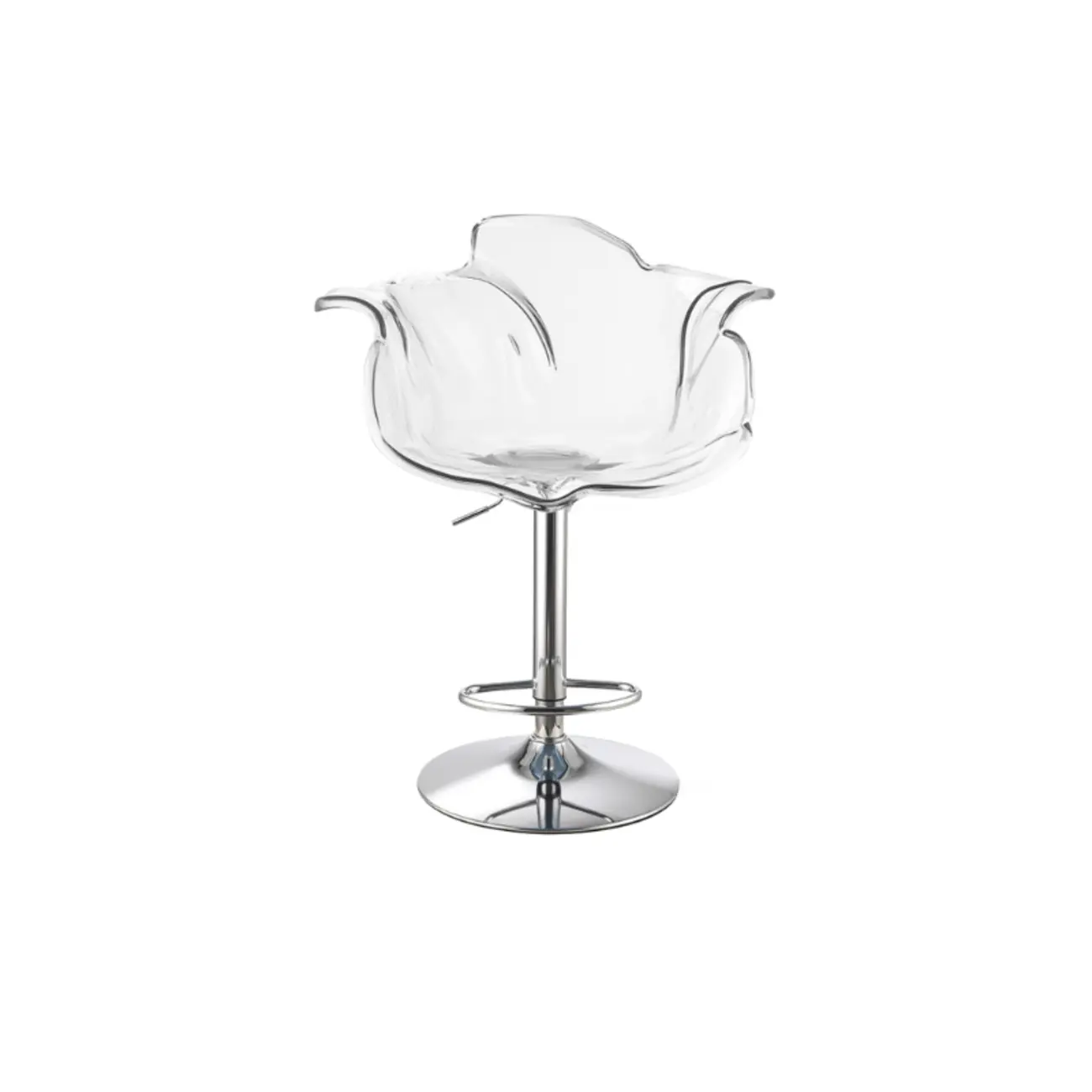 Adjustable Acrylic Flower-Shaped Low Back Swivel Bar Stools Image - 9 | homeyfad