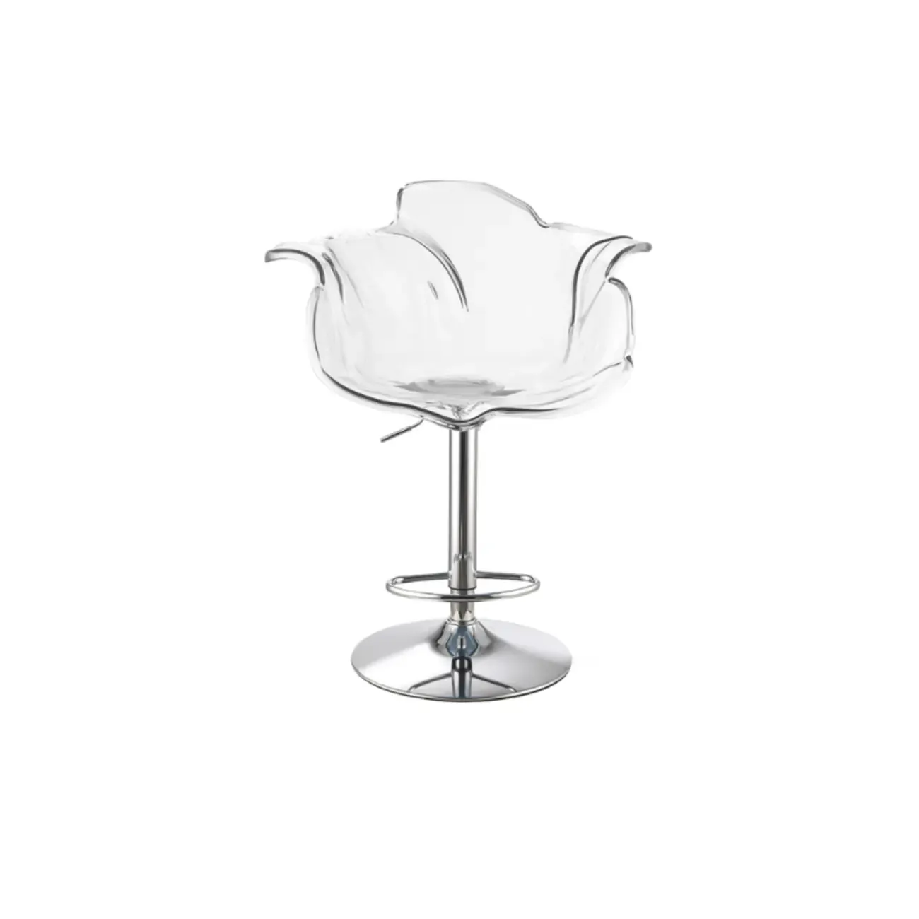 Adjustable Acrylic Flower-Shaped Low Back Swivel Bar Stools Image - 9