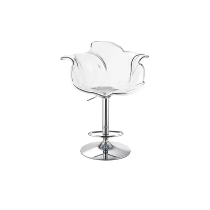 Adjustable Acrylic Flower-Shaped Low Back Swivel Bar Stools Image - 9