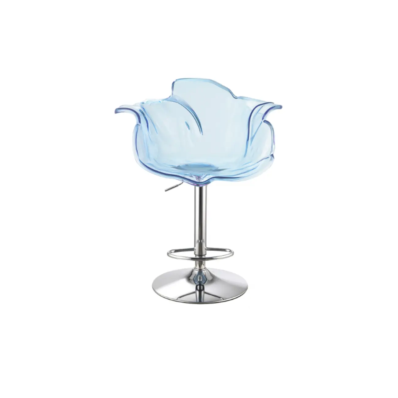 Adjustable Acrylic Flower-Shaped Low Back Swivel Bar Stools Image - 10 | homeyfad