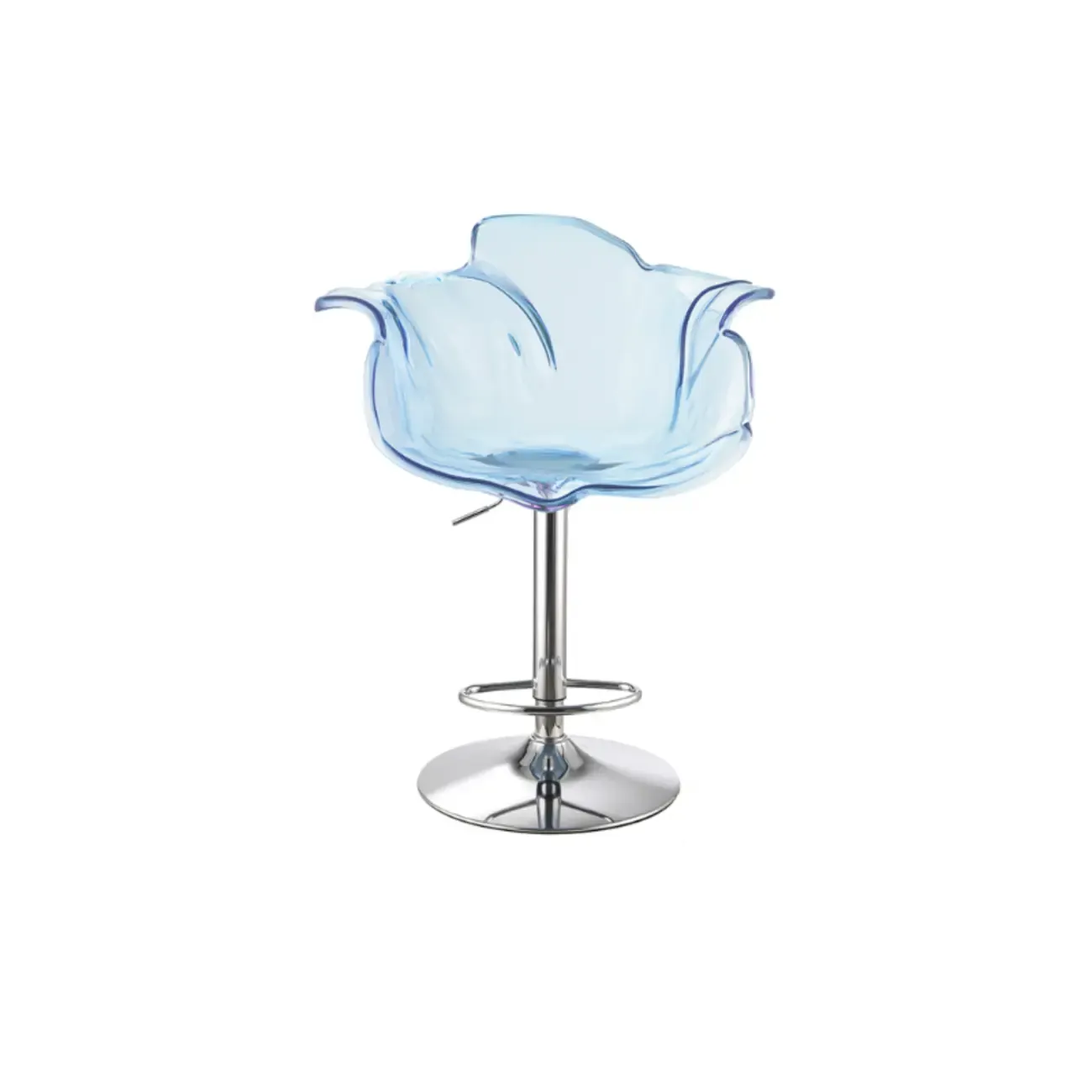 Adjustable Acrylic Flower-Shaped Low Back Swivel Bar Stools Image - 10