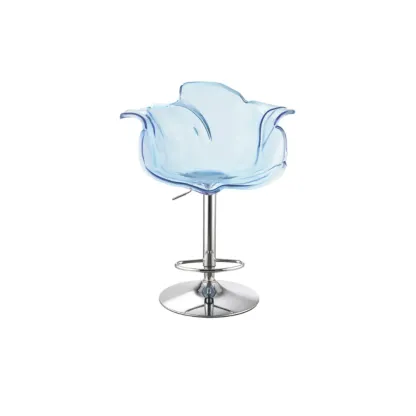 Adjustable Acrylic Flower-Shaped Low Back Swivel Bar Stools Image - 10