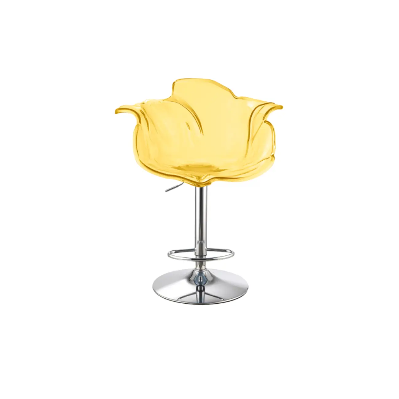 Adjustable Acrylic Flower-Shaped Low Back Swivel Bar Stools Image - 11 | homeyfad