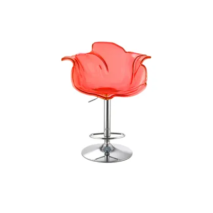 Adjustable Acrylic Flower-Shaped Low Back Swivel Bar Stools Image - 12