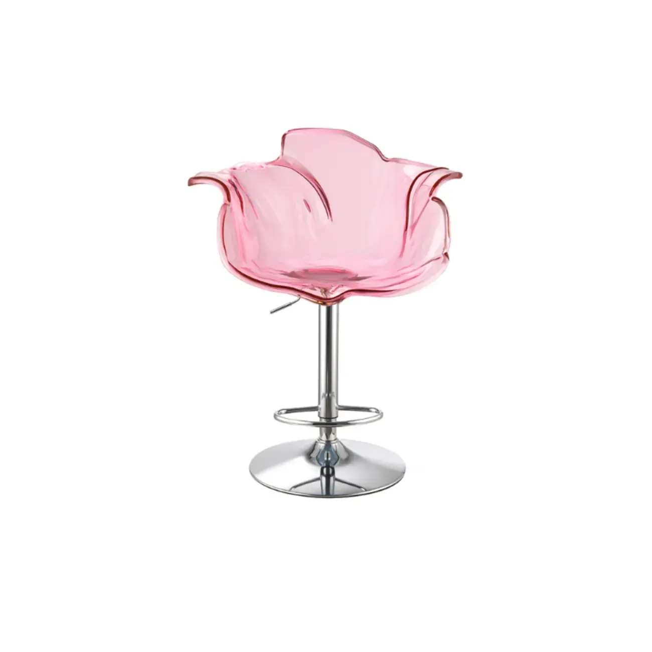 Adjustable Acrylic Flower-Shaped Low Back Swivel Bar Stools Image - 13
