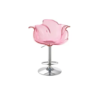 Adjustable Acrylic Flower-Shaped Low Back Swivel Bar Stools Image - 13