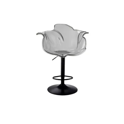 Adjustable Acrylic Flower-Shaped Low Back Swivel Bar Stools Image - 14