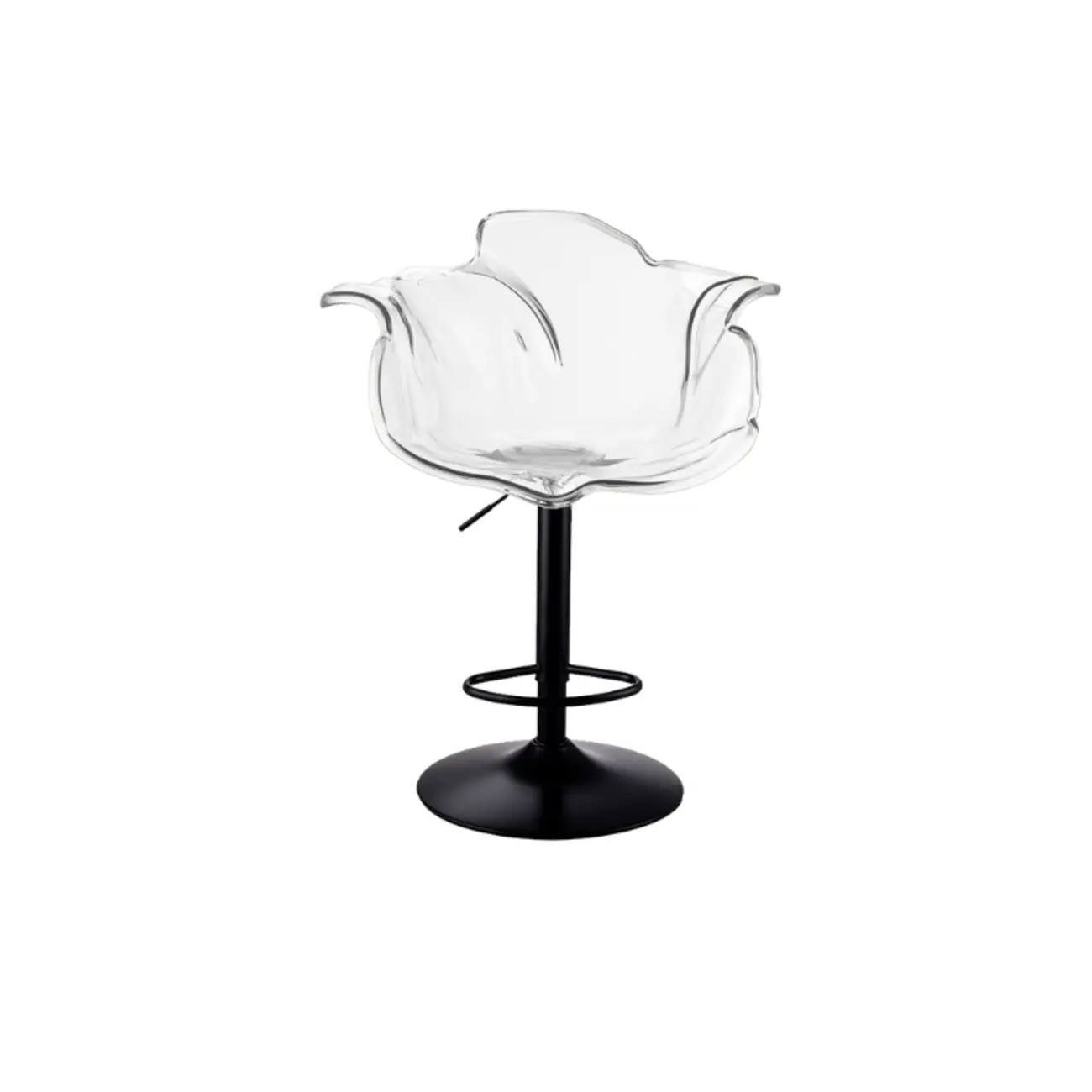 Adjustable Acrylic Flower-Shaped Low Back Swivel Bar Stools Image - 15 | homeyfad