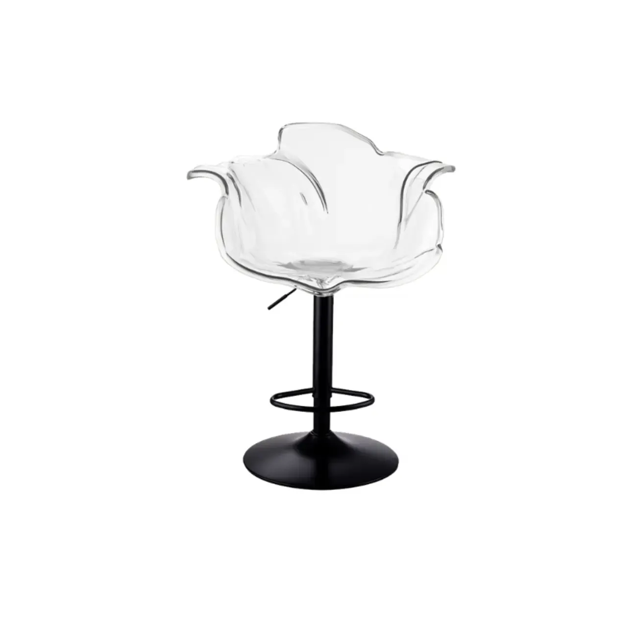Adjustable Acrylic Flower-Shaped Low Back Swivel Bar Stools Image - 15