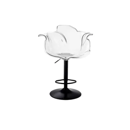 Adjustable Acrylic Flower-Shaped Low Back Swivel Bar Stools Image - 15