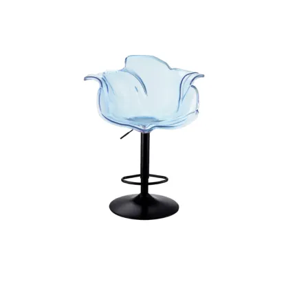 Adjustable Acrylic Flower-Shaped Low Back Swivel Bar Stools Image - 16