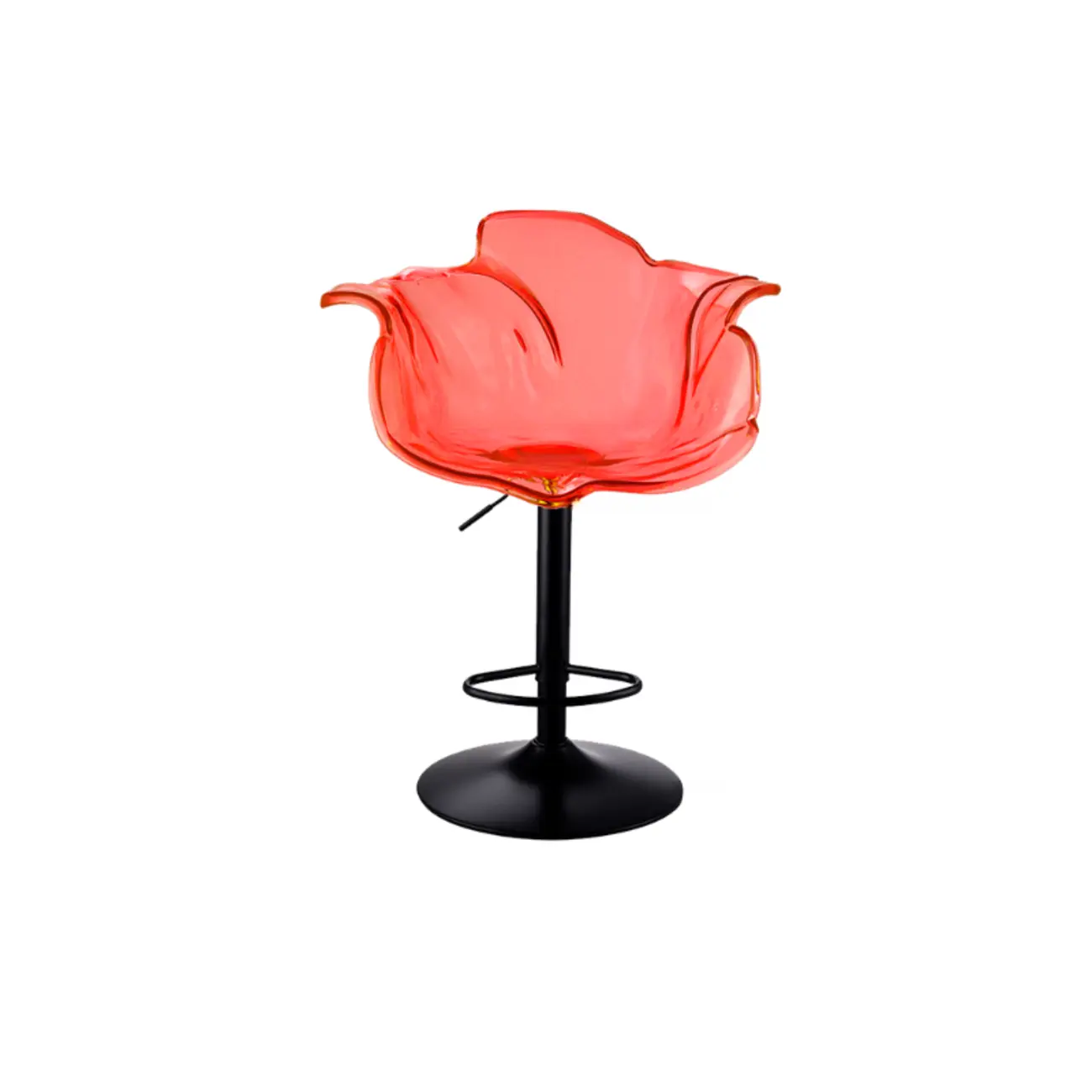 Adjustable Acrylic Flower-Shaped Low Back Swivel Bar Stools Image - 18 | homeyfad