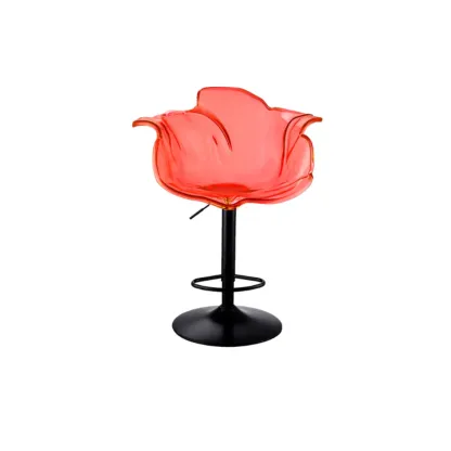 Adjustable Acrylic Flower-Shaped Low Back Swivel Bar Stools Image - 18
