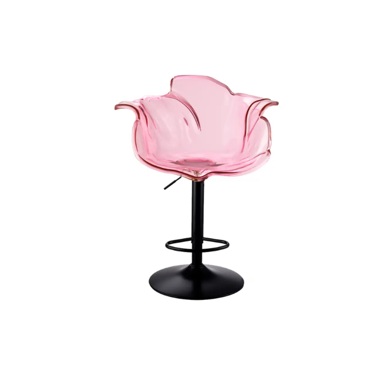 Adjustable Acrylic Flower-Shaped Low Back Swivel Bar Stools Image - 19 | homeyfad
