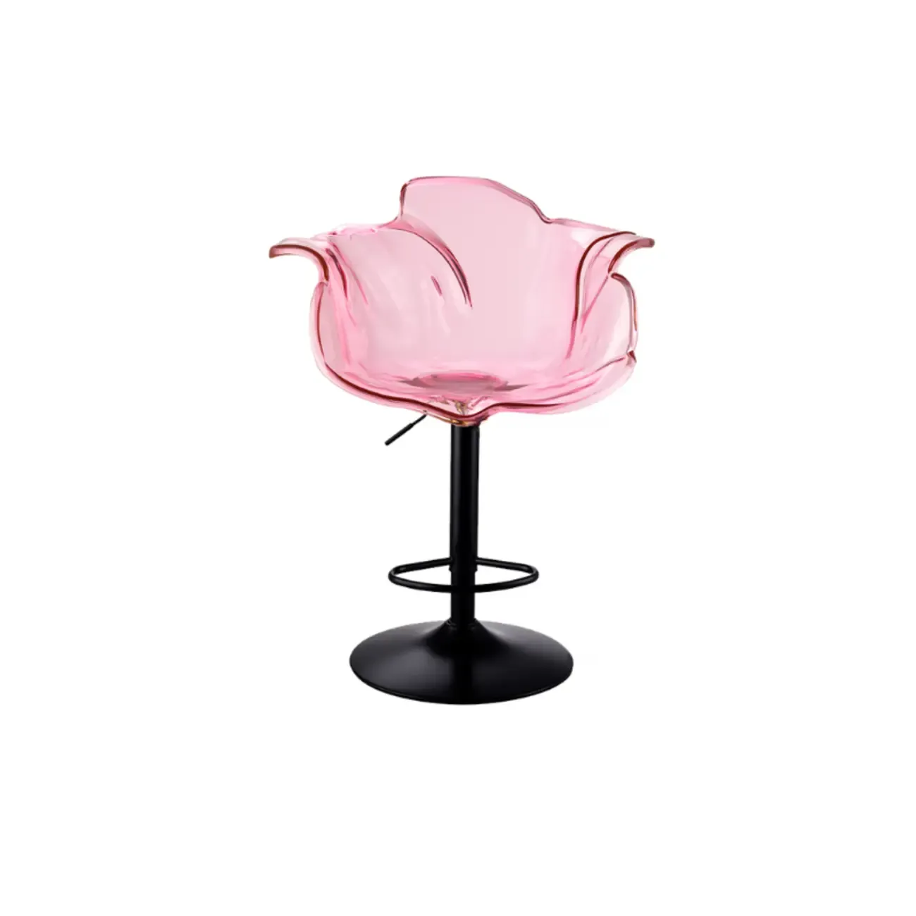 Adjustable Acrylic Flower-Shaped Low Back Swivel Bar Stools Image - 19