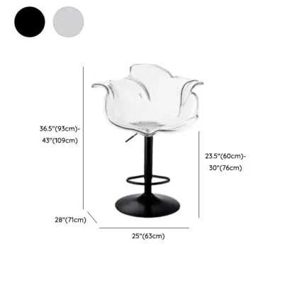 Adjustable Acrylic Flower-Shaped Low Back Swivel Bar Stools Image - 21