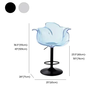 Adjustable Acrylic Flower-Shaped Low Back Swivel Bar Stools Image - 22