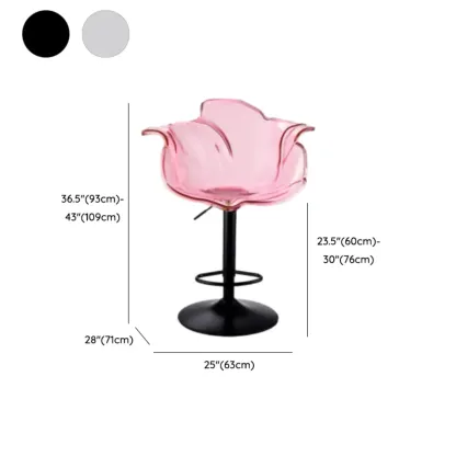 Adjustable Acrylic Flower-Shaped Low Back Swivel Bar Stools Image - 25
