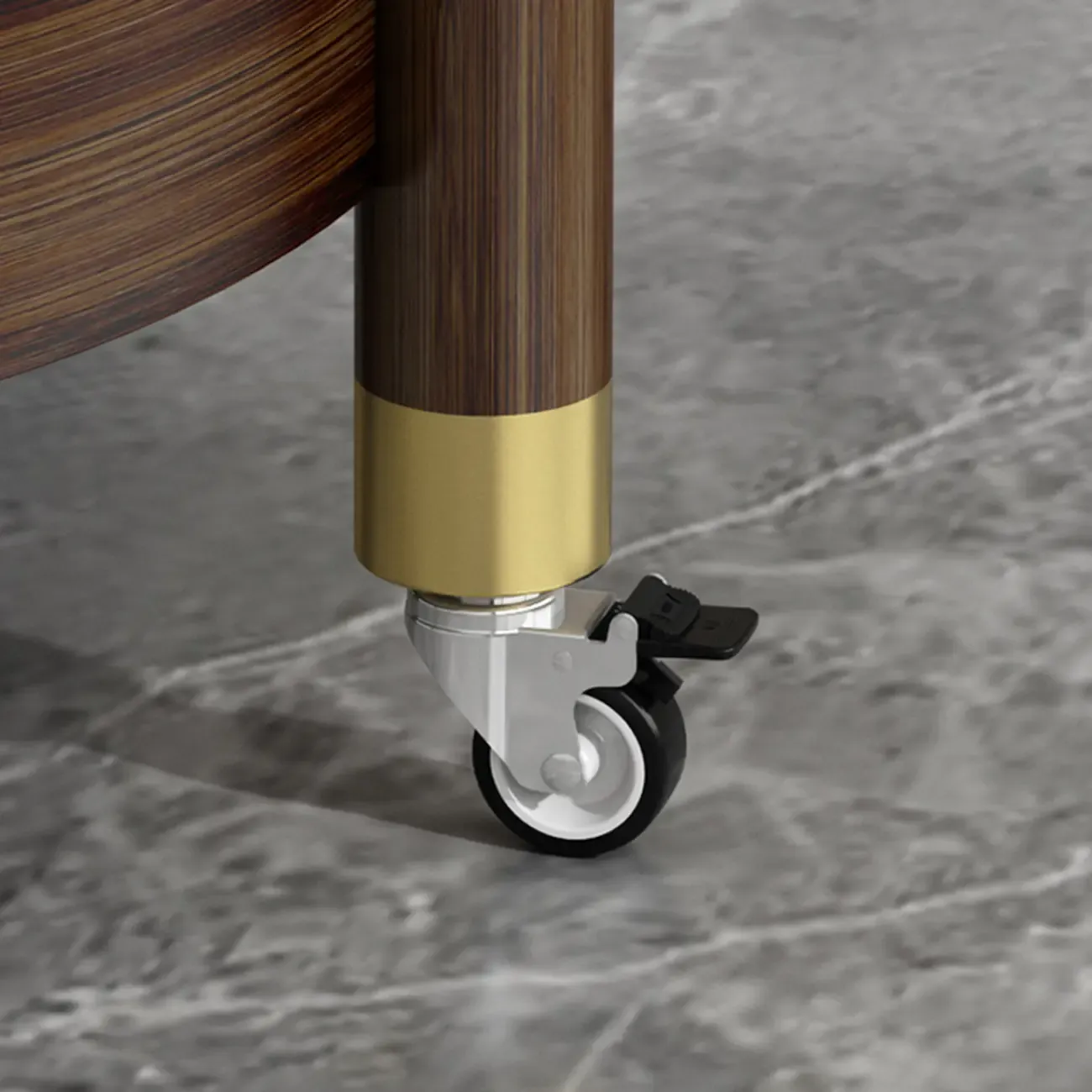 3-Tier Wheeled Tray Top Moso Bamboo Brown Side Table Image - 12