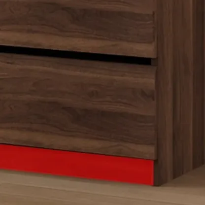 Large Modern Brown Cocoa Wood Bookcase with Glass Doors Image - 6