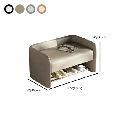 Living Room Pine Wood Upholstered Storage Bench with Backrest #size