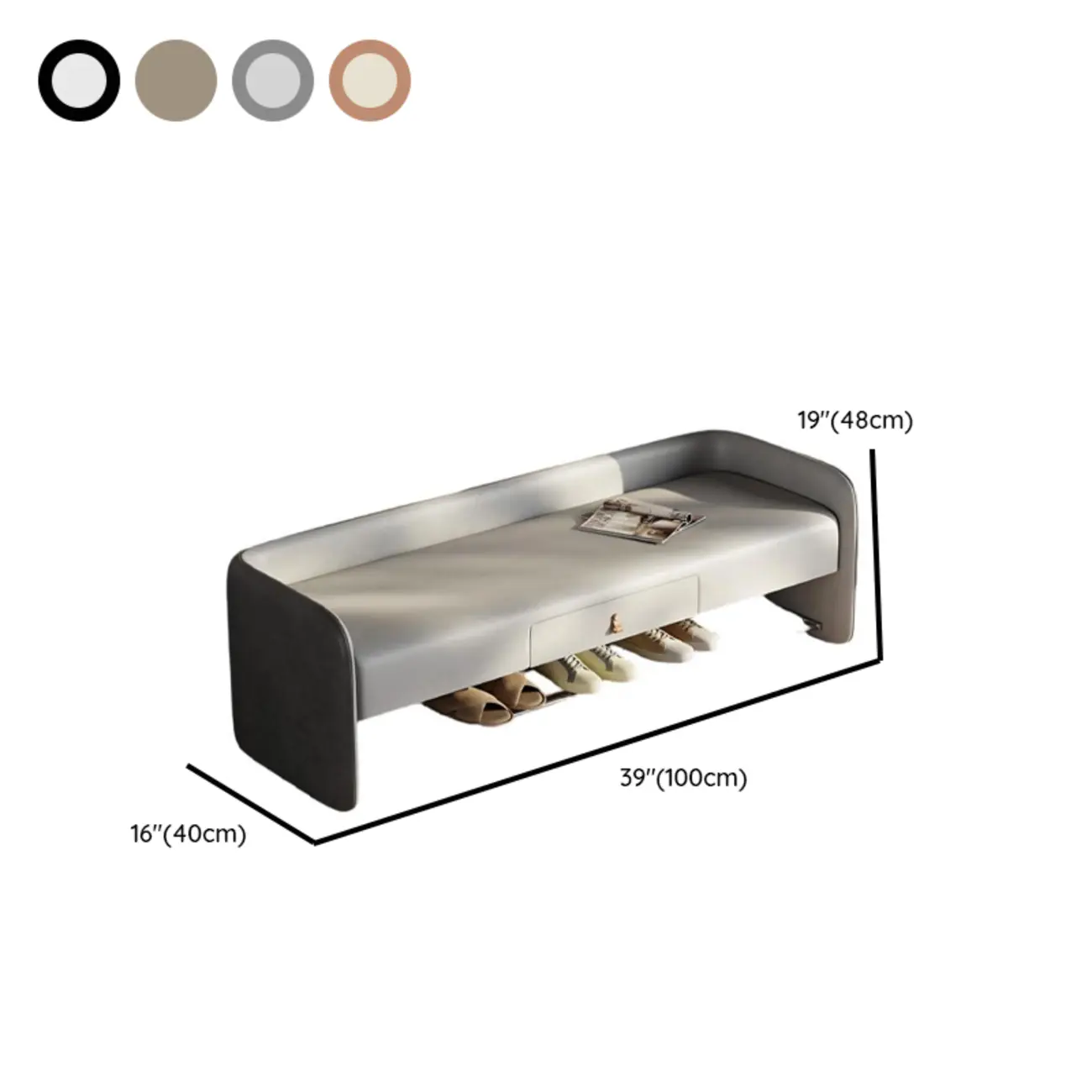 Living Room Pine Wood Upholstered Storage Bench with Backrest Image - 16 | homeyfad