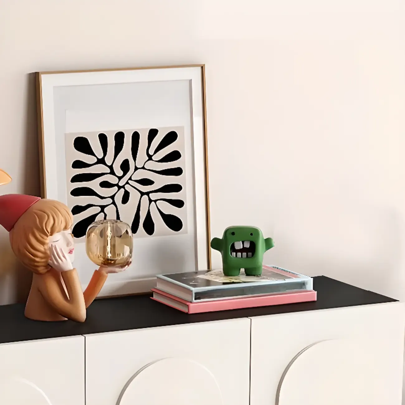 Chic Adjustable Shelves Wood Shoe Cabinet in White/Black Image - 13