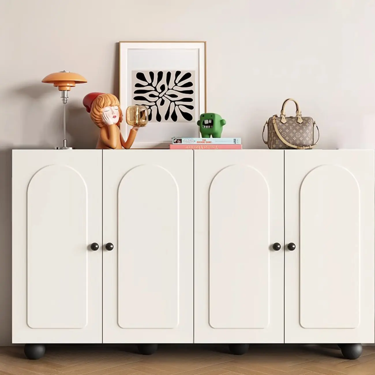 Chic Adjustable Shelves Wood Shoe Cabinet in White/Black Image - 11 | homeyfad