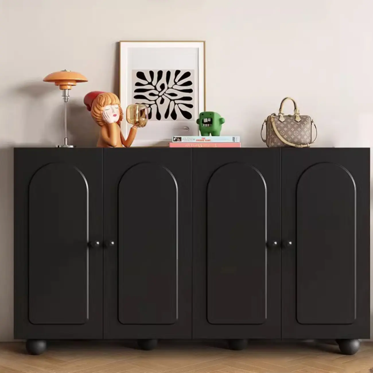 Chic Adjustable Shelves Wood Shoe Cabinet in White/Black Image - 12 | homeyfad