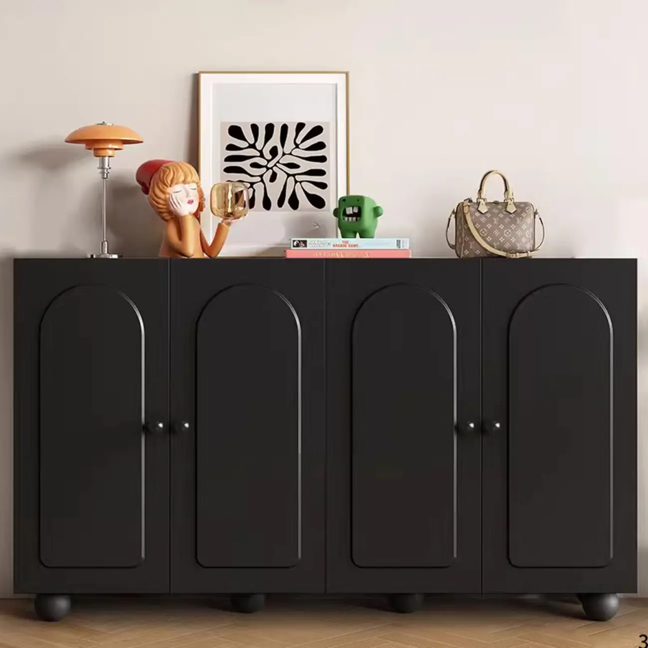 Chic Adjustable Shelves Wood Shoe Cabinet in White/Black Image - 16 | homeyfad