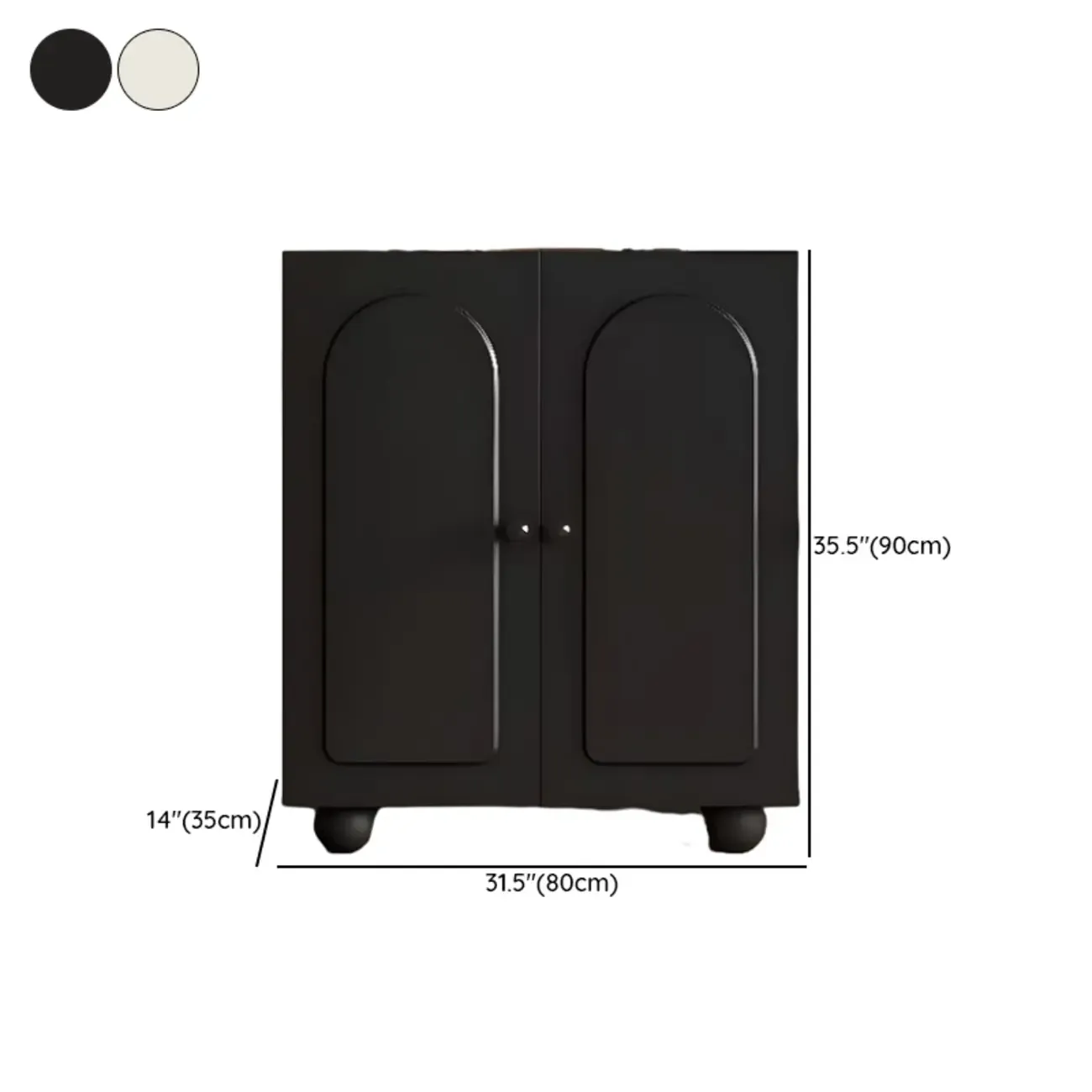 Chic Adjustable Shelves Wood Shoe Cabinet in White/Black #size