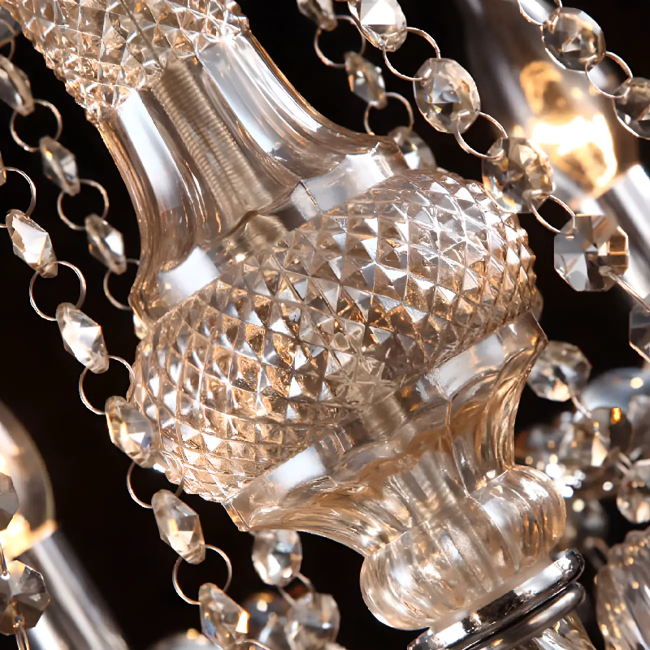 Elegant 2-tier Amber Crystal Candelabra Chandelier Image - 6 | homeyfad