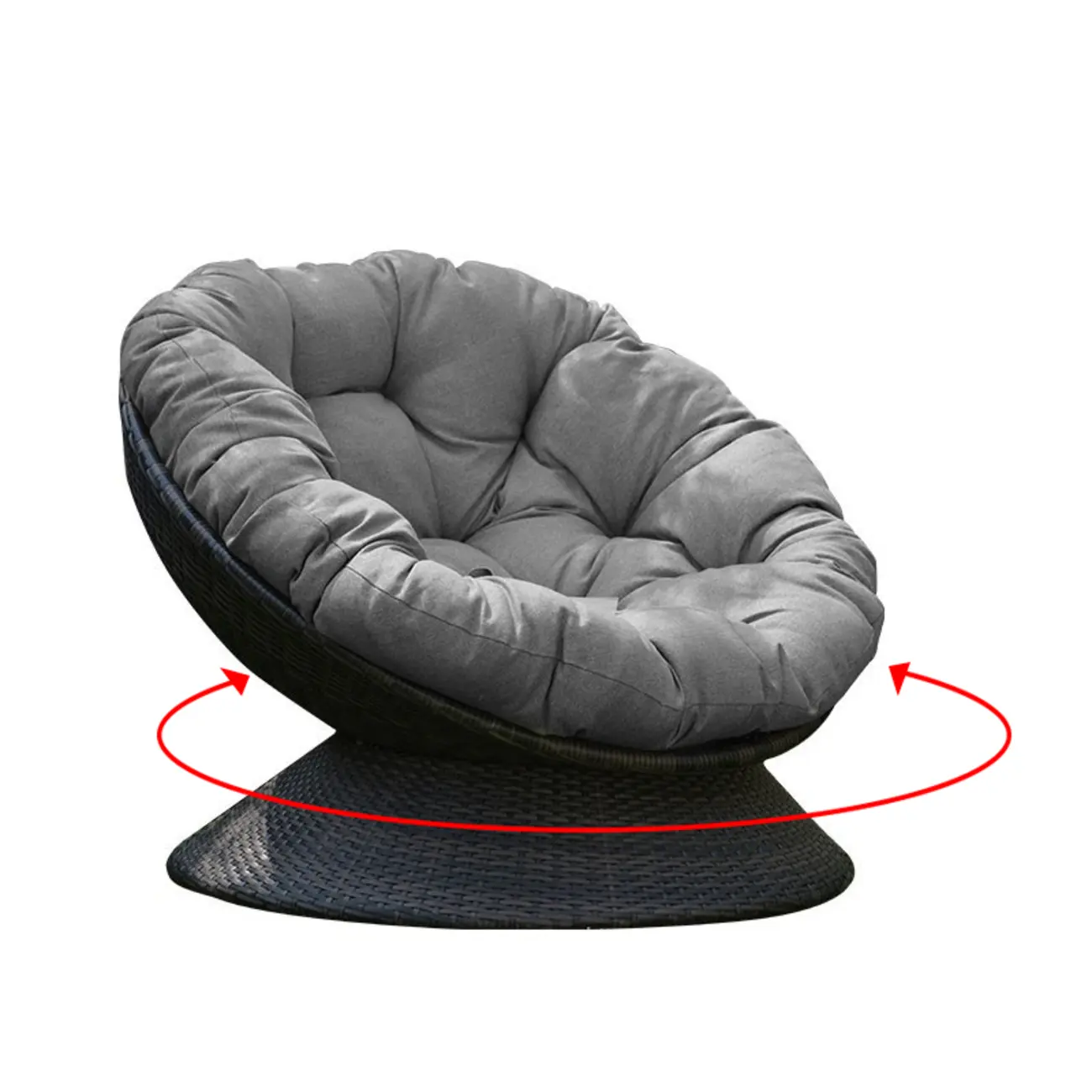 Rotatable Outdoor Wicker Sofa with Cushion Image - 2 | homeyfad