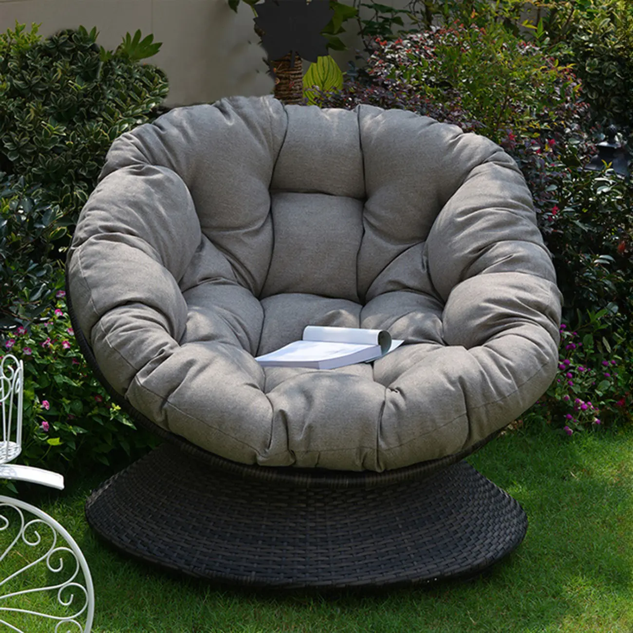 Rotatable Outdoor Wicker Sofa with Cushion Image - 1 | homeyfad